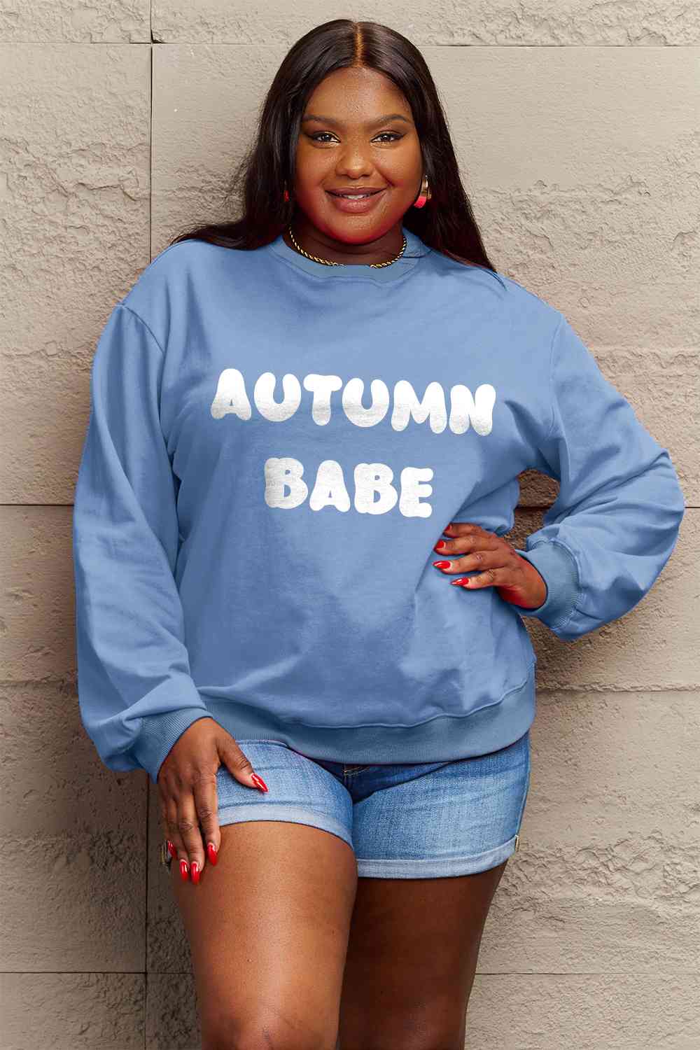 Simply Love Full Size AUTUMN BABE Graphic Sweatshirt