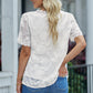 Applique Lace Trim V-Neck Blouse