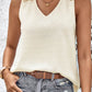 Swiss Dot Shoulder Detail V-Neck Tank