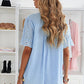 Eyelet Short Sleeve Pleated Blouse