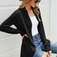 Open Front Long Sleeve Longline Cardigan