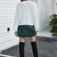 Round Neck Dropped Shoulder Fuzzy Cardigan