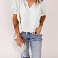 Smocked Frill Trim Flounce Sleeve Blouse