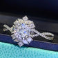 Floral 2 Carat Moissanite Crisscross Ring