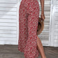 Ditsy Floral Slit Paperbag Waist Wide Leg Pants