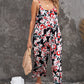Botanical Print Spaghetti Strap Cropped Jumpsuit