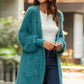 Open Front Fuzzy Cardigan with Pockets