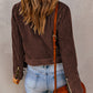 Belted Zip-Up Corduroy Jacket