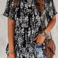 Printed Round Neck Tiered Top