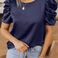 Puff Sleeve Round Neck Blouse