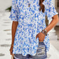 Printed Round Neck Tiered Top