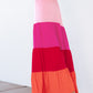 Color Block Tiered Maxi Skirt