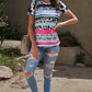 Animal Print Round Neck Tee Shirt