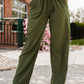 Drawstring Elastic Waist Pants with Pockets