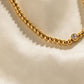 Inlaid Zircon Beaded Stainless Steel Necklace