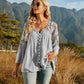 Spliced Lace Buttoned Blouse
