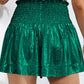 Glitter Smocked High-Waist Shorts