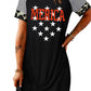 Mixed Print Raglan Sleeve Twisted Dress