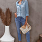Eyelet Ruffles Button Crinkled Shirt