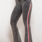 Side Stripe High Waist Zip Closure Jeans