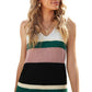 Color Block V-Neck Rib-Knit Tank
