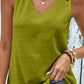 Swiss Dot Shoulder Detail V-Neck Tank