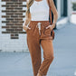 Drawstring Waist Corduroy Pants with Pockets