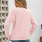 Dropped Shoulder Round Neck Fuzzy Sweater
