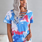 Tie-Dye Strappy Neck Tee