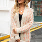 Geometric Open Front Fuzzy Cardigan