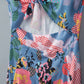 Floral Tied Cutout Split Spaghetti Strap Dress