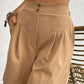 Buttoned Elastic Waist Pleated Detail Shorts