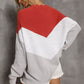 Color Block Round Neck Rib-Knit Sweater