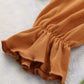 Drawstring Detail Flounce Sleeve Off-Shoulder Crop Top