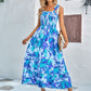 Floral Tie-Shoulder Frill Trim Smocked Dress
