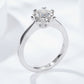 925 Sterling Silver Solitaire Moissanite Ring