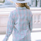 Plaid Button-Up Dropped Shoulder Shirt