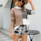 Color Block Dropped Shoulder Ribbed Trim Sweater