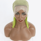 12" 140g Lace Front Wigs Human Hair in Lime 150% Density