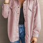 Suede Snap Front Dropped Shoulder Jacket