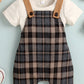 Baby Round Neck Tee and Plaid Overalls Set