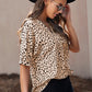 Printed V-Neck Cuffed Tunic Top