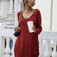 Drawstring Detail Open Back Scoop Neck Knit Top