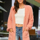 Open Front Fuzzy Cardigan with Pockets