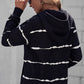 Striped Drop Shoulder Hoodie with Kangaroo Pocket