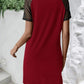 Buttoned V-Neck Raglan Sleeve Dress