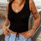 Drawstring Hem Ribbed Cropped Tank