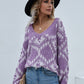 Geometric Print Chunky Knit Sweater