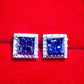 925 Sterling Silver 4 Carat Moissanite Square Earrings