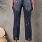 Distressed Hem Detail Cropped Jeans